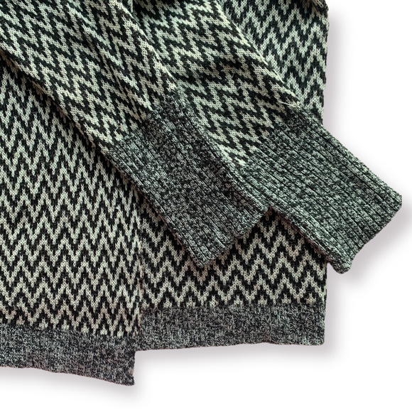 PINK OWL Open Front Cardigan Tribal Drape SouthWestern Aztec Sweater Medium Gray - Picture 6 of 10